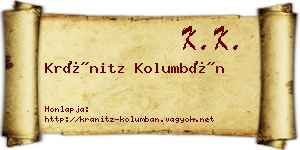 Kránitz Kolumbán névjegykártya